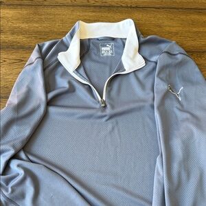 Puma Gray/blue and White Quarter-Zip Pullover